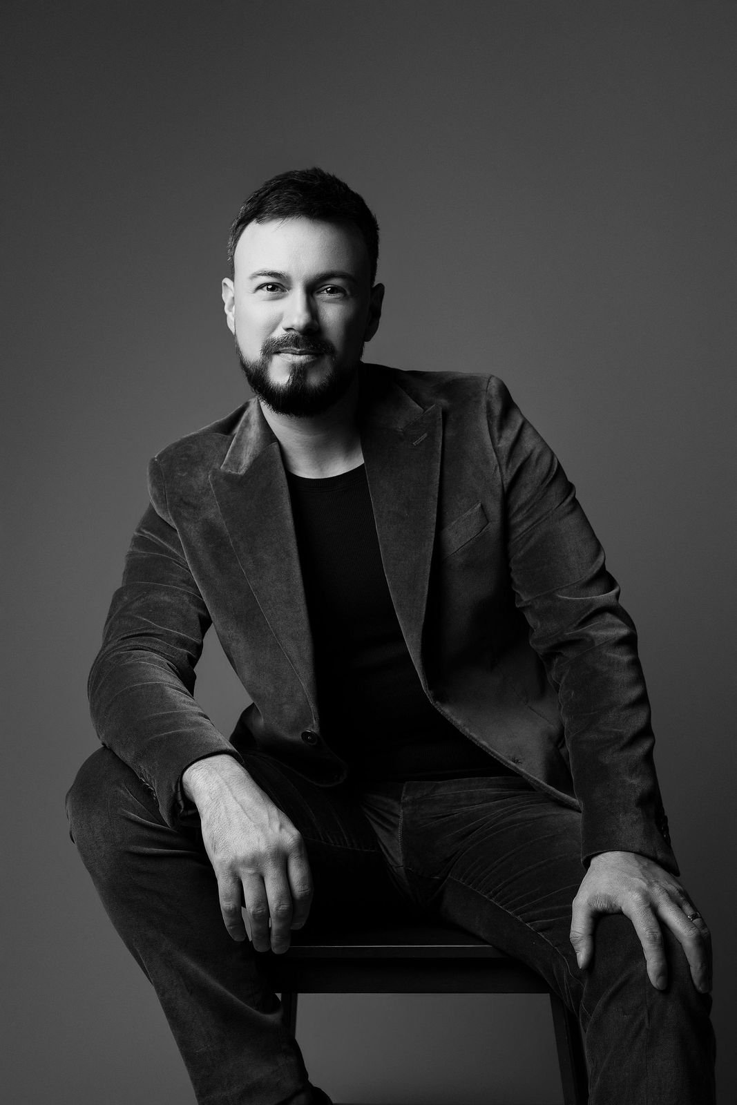 Alexandre Nocquet, portrait en noir et blanc